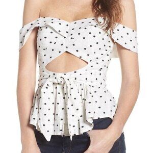 WAYF polka dot cut out top